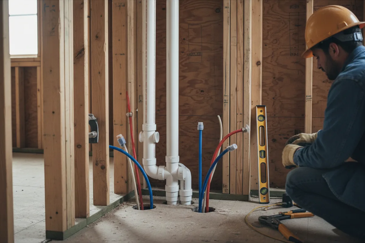Drain and supply rough-in during Garbage Disposal Repair in Bardwell